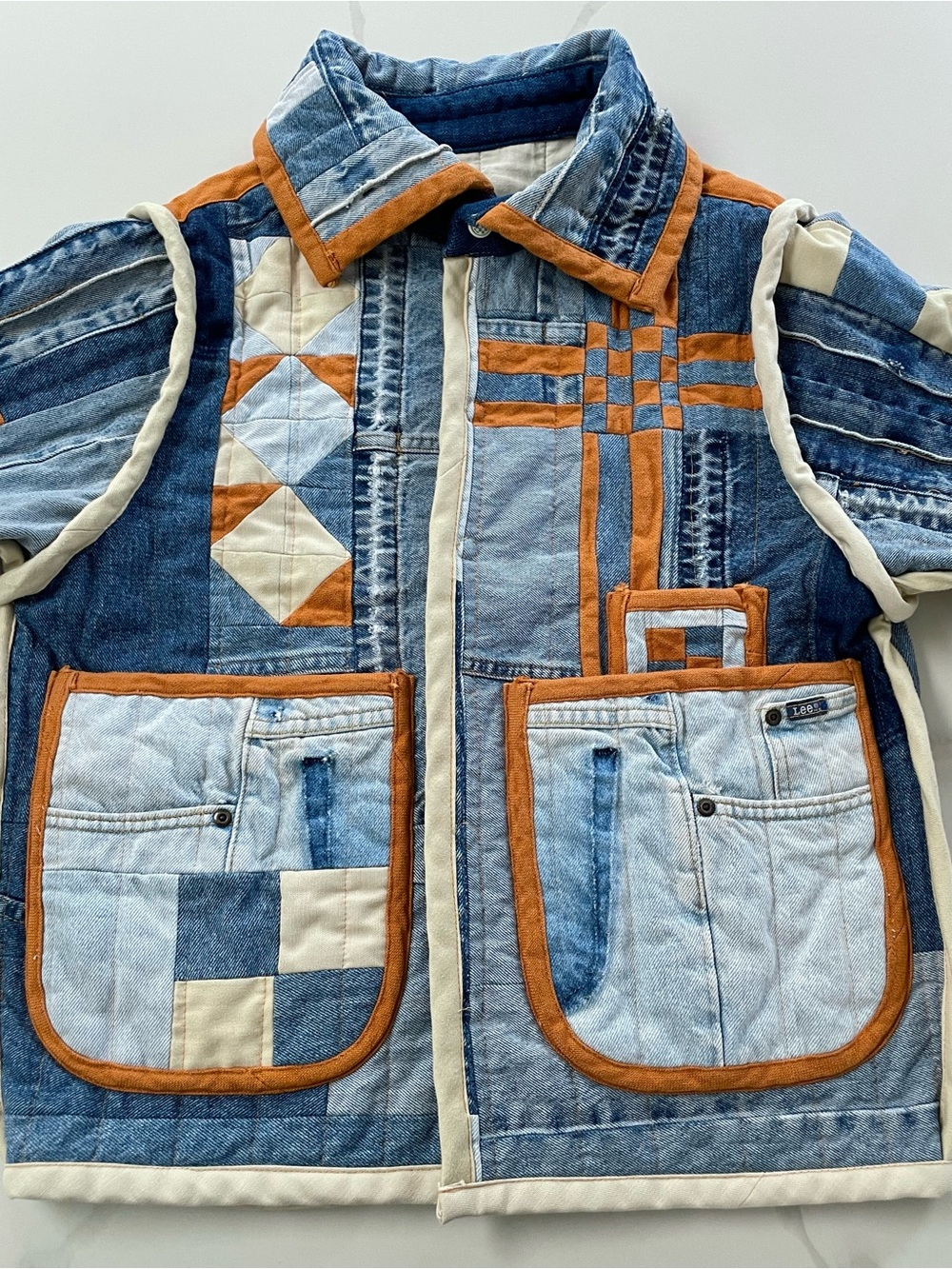 Stunning Handcrafted Upcycled Patchwork Custom Denim Jean Jacket - Picture 10 of 12